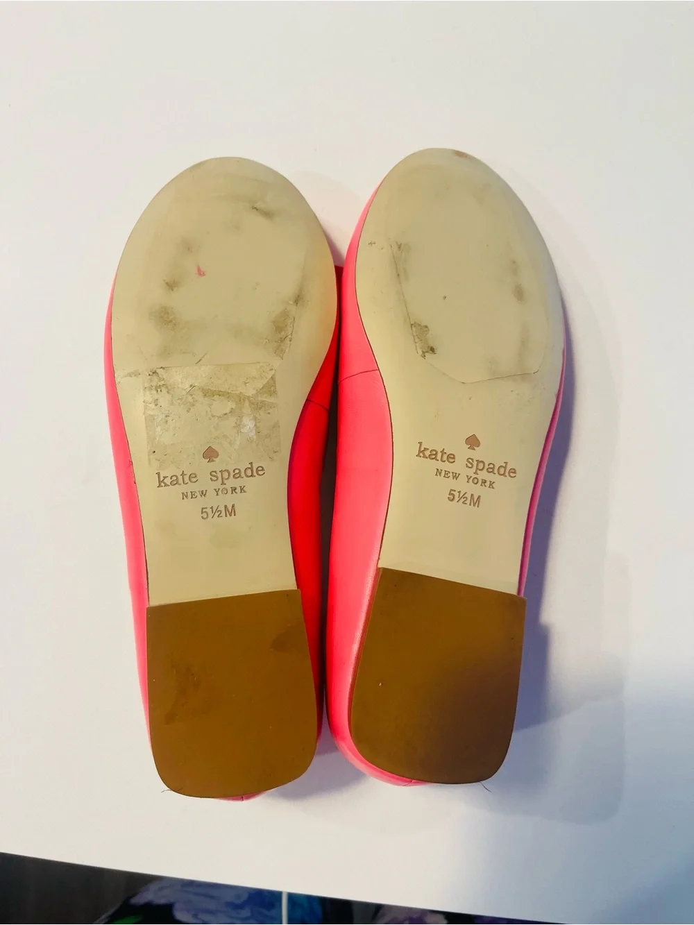 Kate Spade Pink Bow Leather Flats